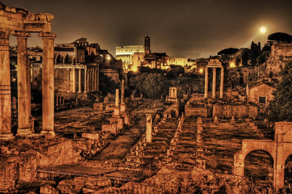 Caesar's Forum by Night